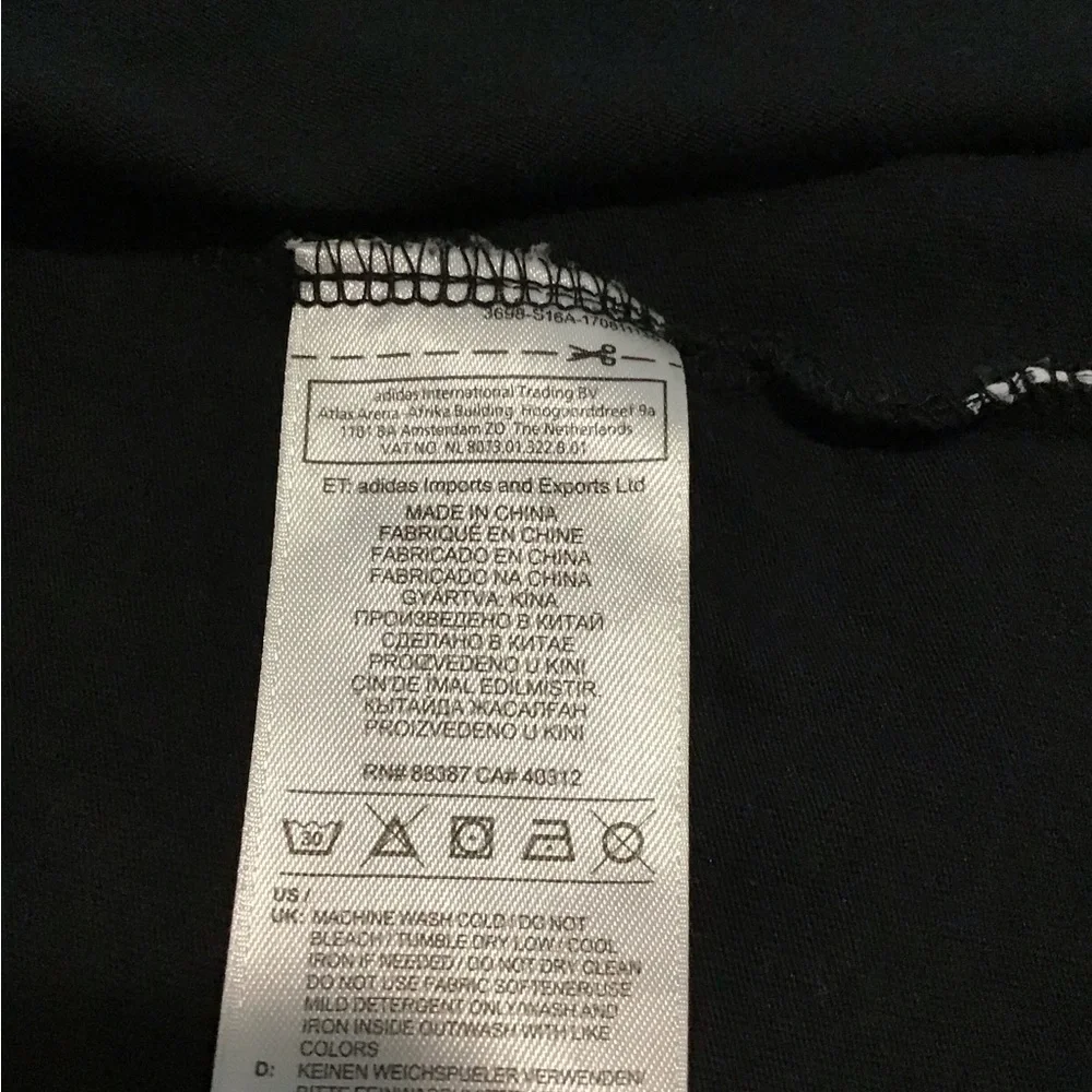 adidas Black Short Sleeve Trefoil Logo Tee